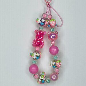 phone charms, bag charms, key chain charms,- pink bear phone charms accessories